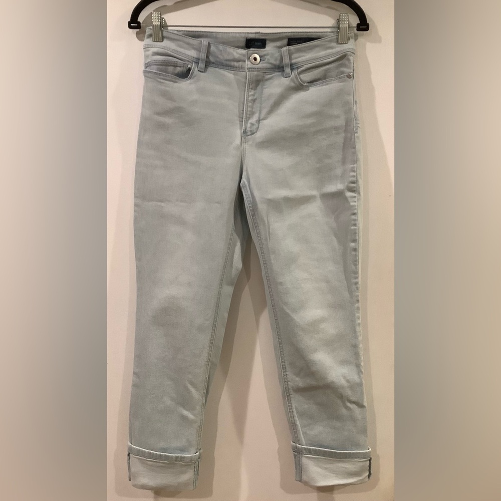 J. Jill Denim High Rise Cropped Light Blue Cuffed Jeans Size 4P
